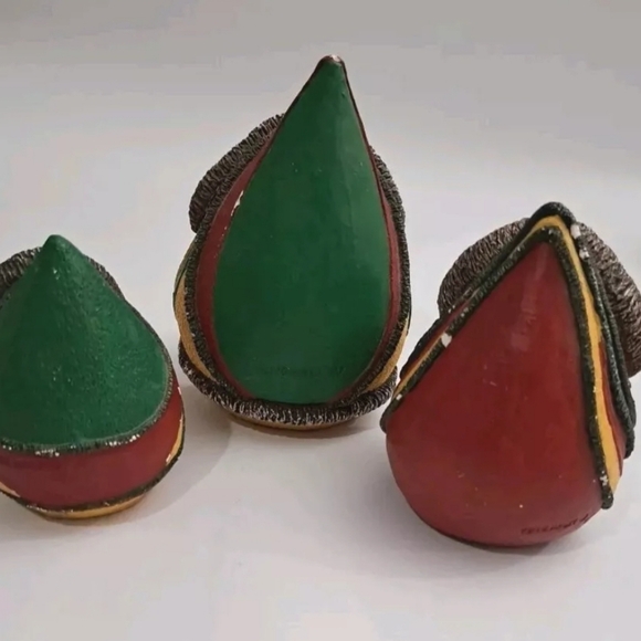 Vintage 1993 Pete Apsit Teardrop Santas 3 Piece Set READ DESCRIPTION - Picture 5 of 14